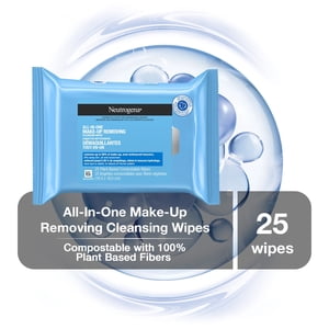 Neutrogena Maquillage tout-en-un Enlèvement des essuie-glaces nettoyantes, Détachant le maquillage des yeux