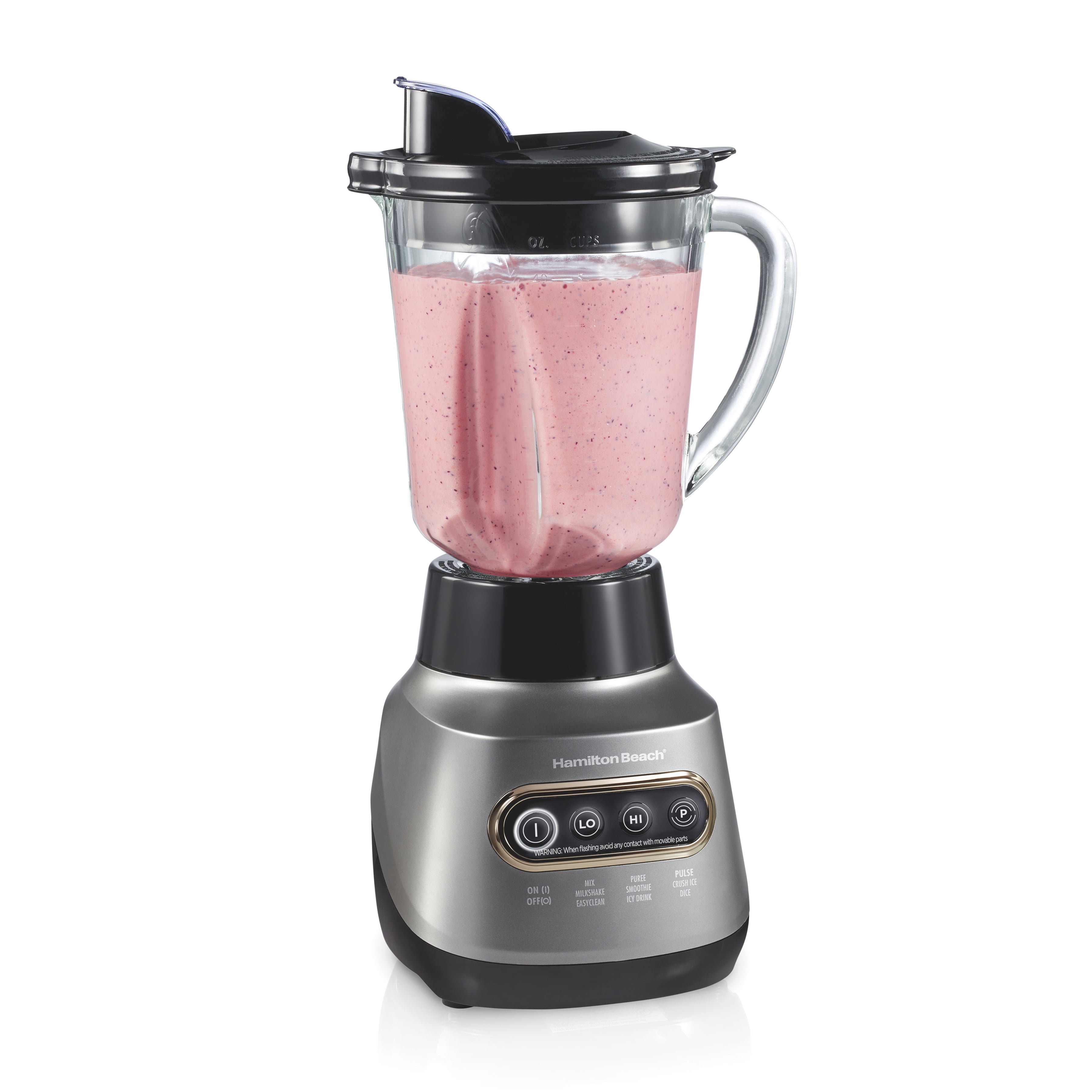 Hamilton Beach Wave Crusher Blender with Stainless Steel Blades, 40 oz Glass Jar and 20 oz Travel Jar, 800 Watts, Model 58181