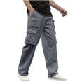 thumbnail image 1 of WRKEKC Casual Pants for Men Spring Fall Trendy Solid Color Drawstring Elastic Waist Long Pants for Daily Casual Gym Outings Dynamic Wear, 1 of 6