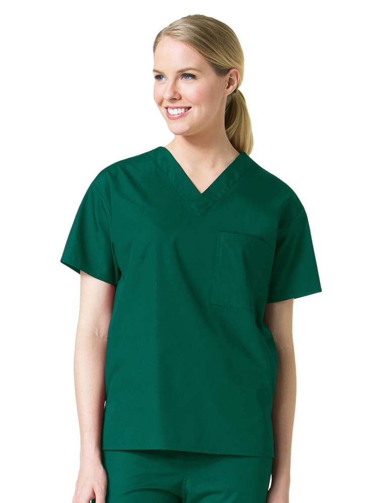 Core by Maevn Unisex V-Neck 1 Pocket Solid Scrub Top