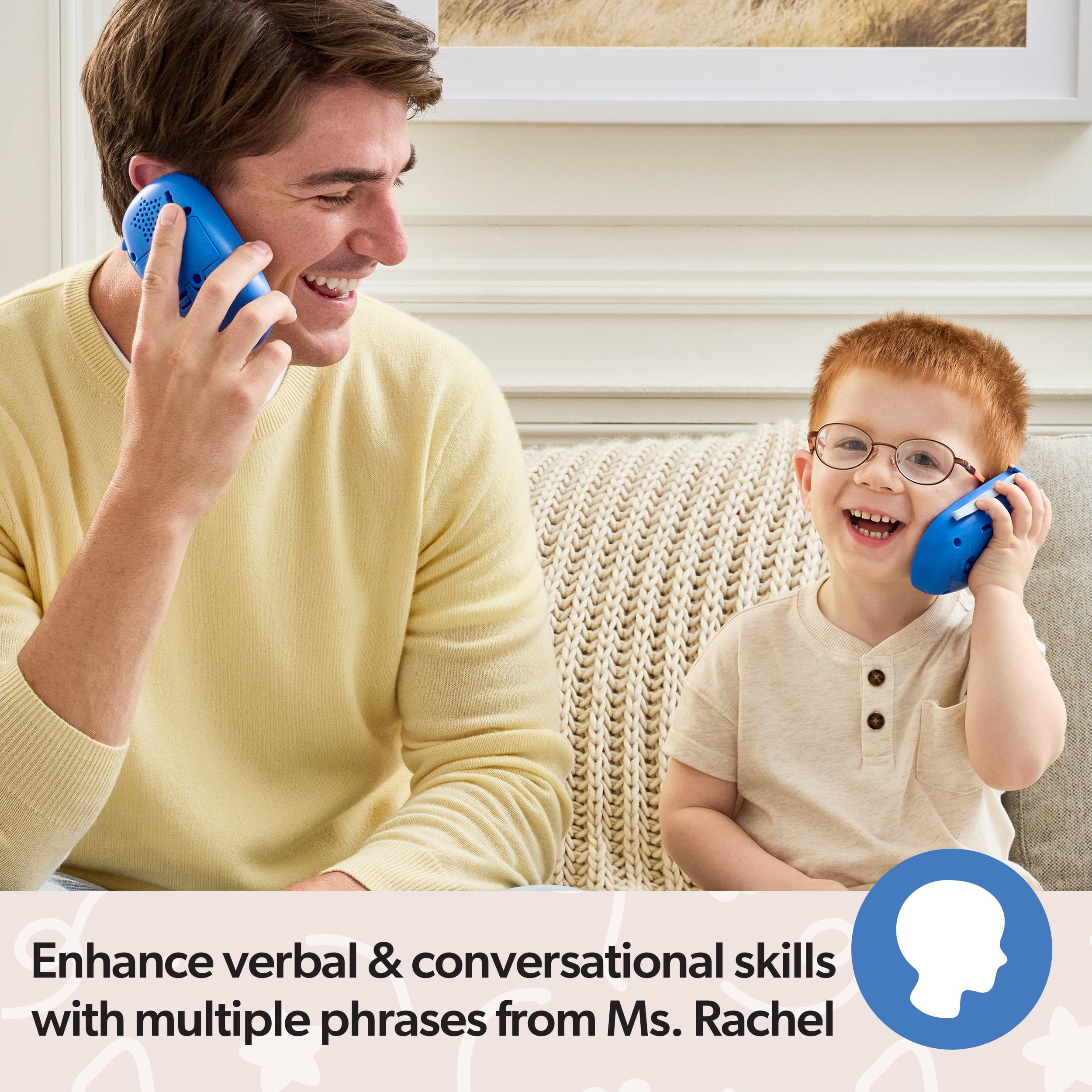Ms. Rachel, Téléphone d'apprentissage Talk with Me électronique officiel comprenant des phrases de conversations, jouets éducatifs et jouets pour filles et garçons de 1 à plus de 3 ans