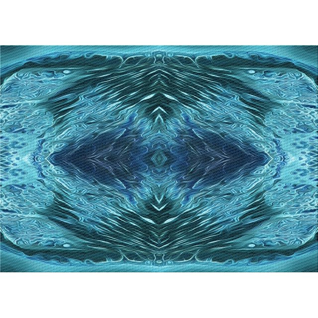 Ahgly Company Machine Washable Indoor Rectangle Transitional Bright Turquoise Blue Area Rugs, 6' x 9'