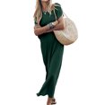 thumbnail image 4 of Kmbangi Robes Longues Noires pour Femmes pour l'Été 2023, Manches Chauve-Souris Courtes Col Rond Fendu Robe de Plage Décontractée, 4 of 8
