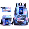 thumbnail image 5 of AFeng Gifts Cartoon Sonic Schoolbag Three-piece Set Sonic The Hedgehog Backpack Large Capacity Student Outdoor Computer Canvas Bag, 5 of 5