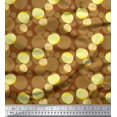 thumbnail image 1 of Soimoi Brown polyester Crepe Fabric Lemon Slice Vegetable Print Fabric by Yard 52 Inch Wide, 1 of 1