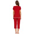 thumbnail image 4 of MINTLIMIT Women's Short Sleeve Tops and Capri Pants Solid Pajama Sets, 4 of 4