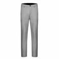 thumbnail image 1 of Yuyuzo Mens Plus Size Business Pants Staight Leg Formal Work Suit Pants Solid Color Mid Waist Trousers, 1 of 3