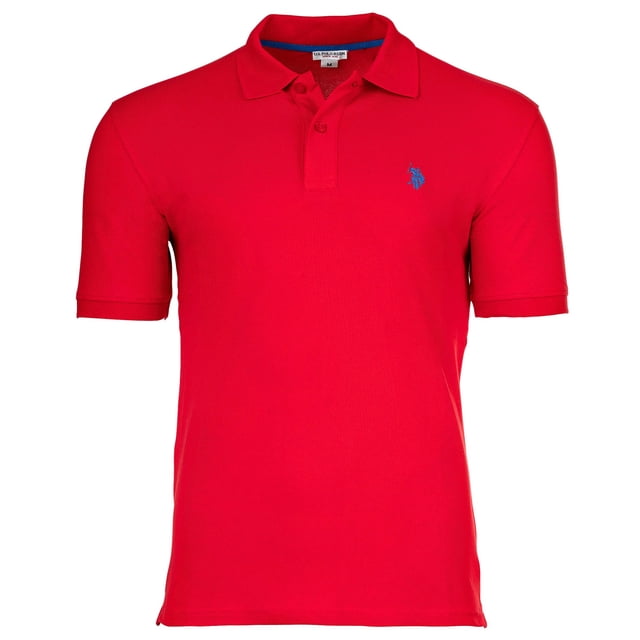 U.S. POLO ASSN. men's POLO - piqué, logo Brodé, Coton Extensible Rouge TG (Très Grand)