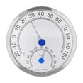 thumbnail image 1 of Round Thermometer Stainless Steel Waterproof Heat Resistant Thermometer Hygrometer for Outdoor Without Holder, 1 of 14