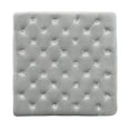 thumbnail image 4 of Linon Isabelle Pouf Carré Rembourré Pieds Noirs en Tissu Gris Pâle, 4 of 7