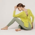 thumbnail image 2 of Long Sleeve Workout Shirts for Women Open Back Yoga Tops Athletic Clothes, 2 of 6