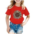 thumbnail image 1 of PMVFHDE T-Shirt Graphique pour Enfants à Imprimé Tournesol, Col Rond, Manches Courtes, Haut Décontracté, Tee pour Fille, 2-Rouge, 13-14 Ans, 1 of 4