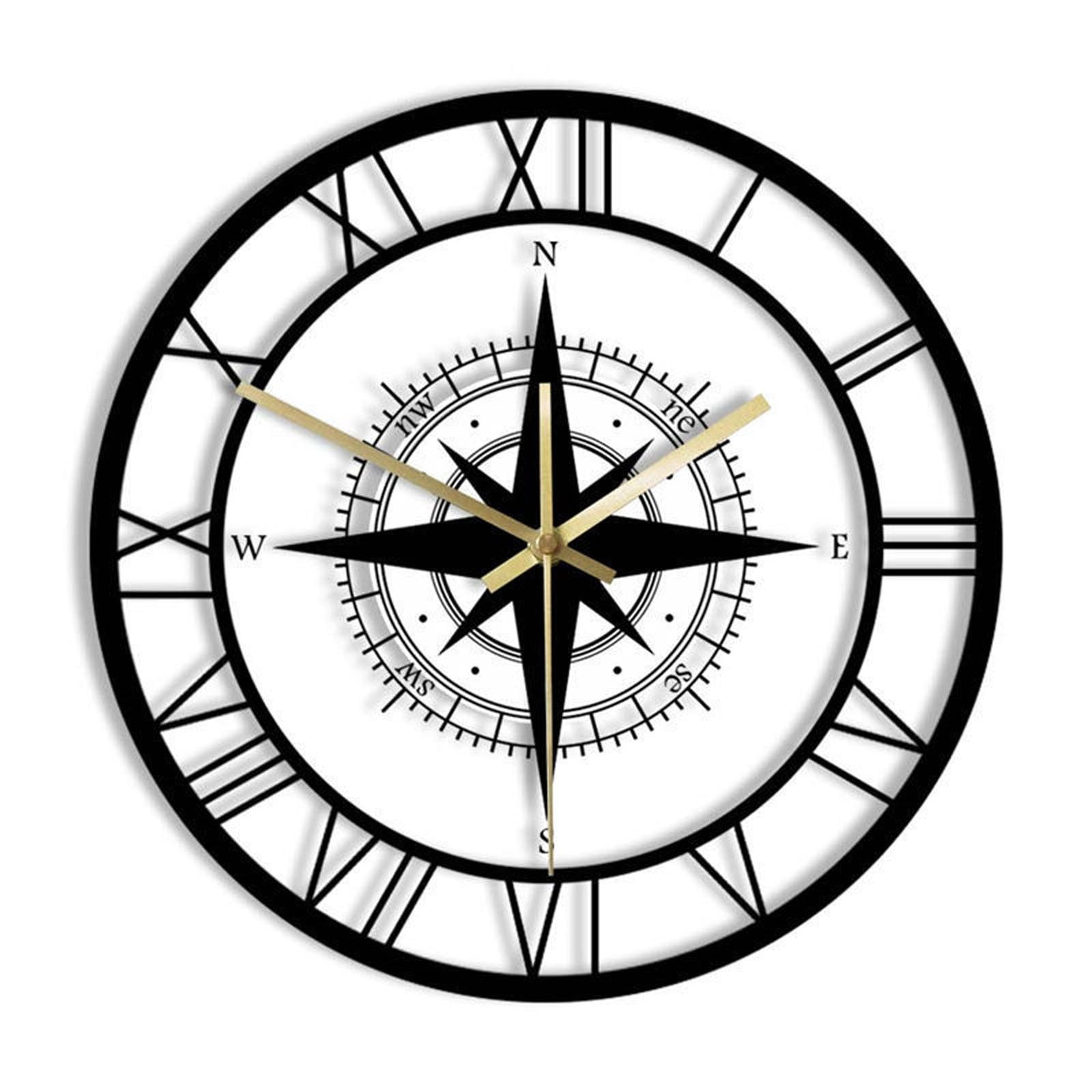 Led Wall Lights,Led Wall Art Led Lights Transparent Wall Clock Wind Rose Compass Direction Chart Nautical Acrylic Clock Decorative Wall Clock Led Wall Clock,Led Clock Wall,Led Lights For