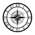 thumbnail image 2 of EGNMCR Alarm Clocks for Bedrooms, Clocks for Living Room LED Lights Transparent Wall Clock Black Wind Rose Compass Direction Chart Nautical Acrylic Clock Decorative Wall Clock Creative Clock, 2 of 8