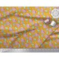 thumbnail image 2 of Soimoi Gold Georgette Viscose Fabric Star & Diamond Geometric Print Sewing Fabric Yard 42 Inch Wide, 2 of 5