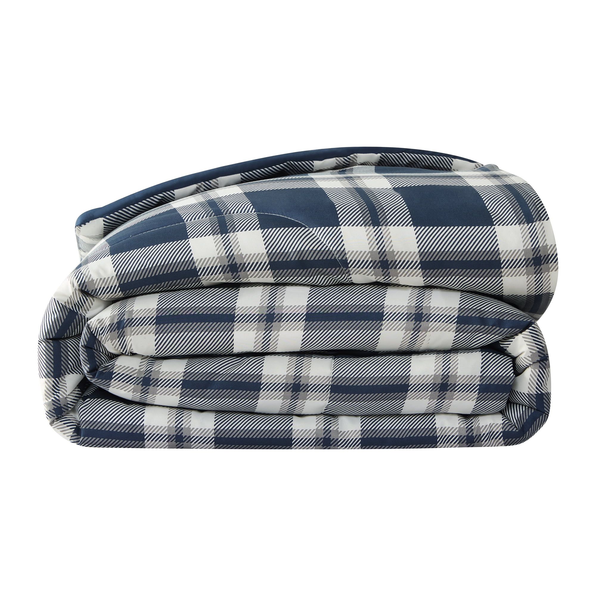 Mainstays Couette Carre Bleu Reversible Double