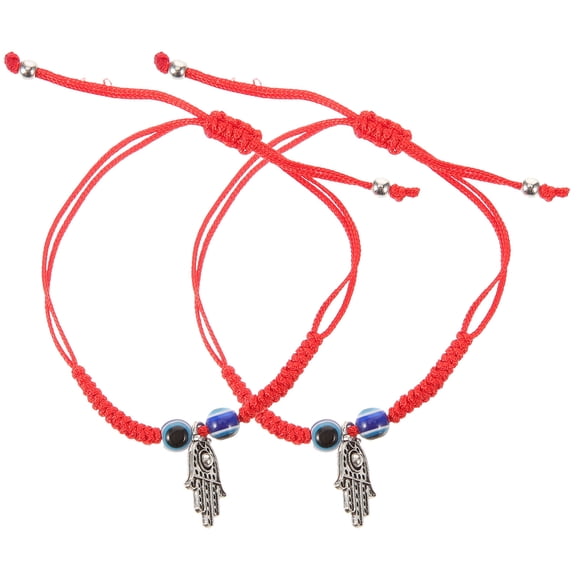 2Pcs Braided Bracelets Evil Eye Bracelet Adjustable Bracelet Rope Bracelet String Bracelet