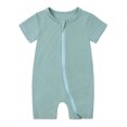 thumbnail image 1 of MIASHUI Baby Short Sleeve Rompers Girls Boys Zipper Jumpsuit Pajamas,Green,0-3 Months, 1 of 2