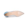 thumbnail image 4 of BLISSFUL STEP Chaussures Décontractées pour Femmes Bout Pointu Ballerines à Strass Transparents Bleu Lac 7,5, 4 of 7