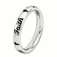 thumbnail image 3 of Bague en Argent Sterling Stackable Expressions Émail Noir Foi Taille 6, 3 of 3