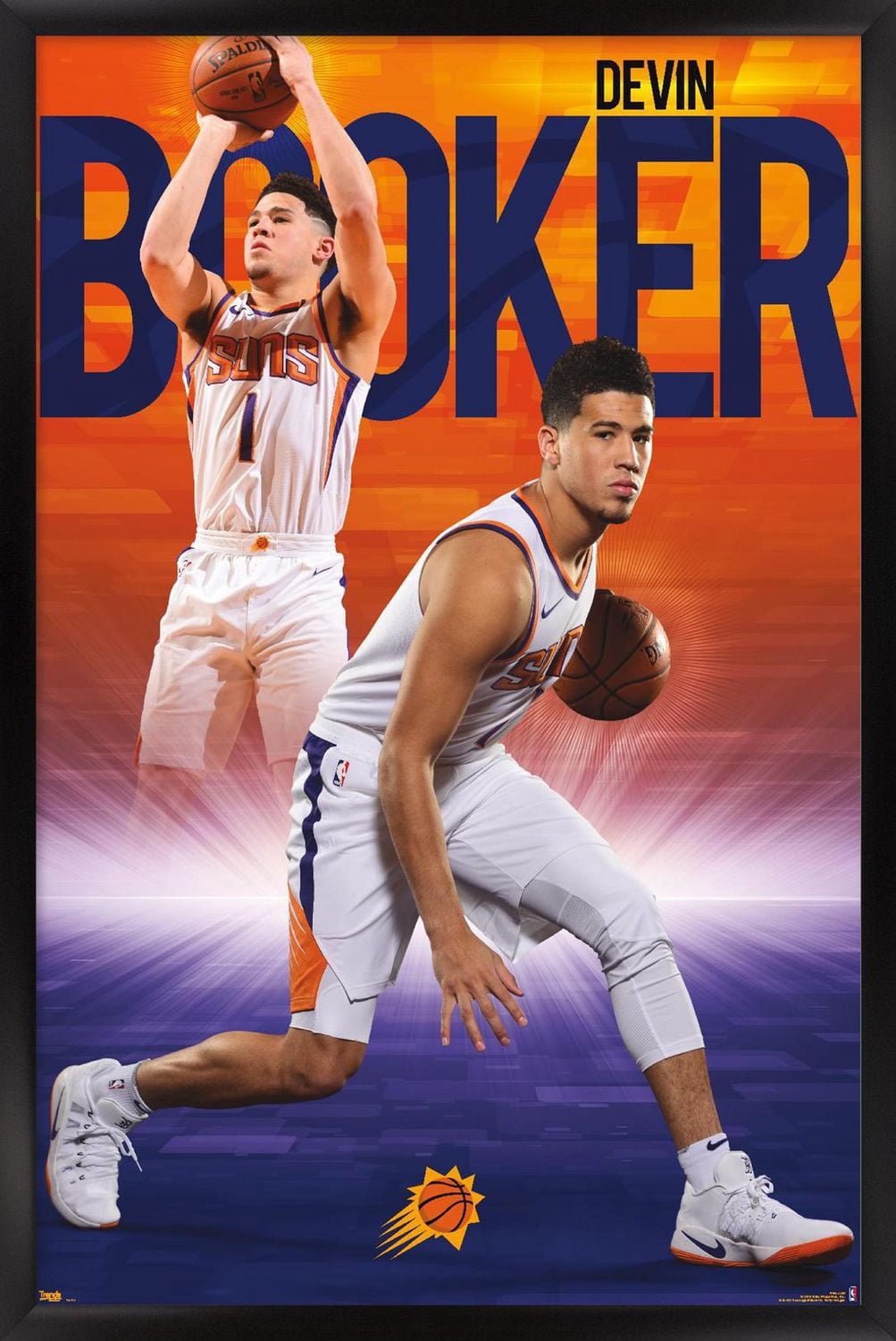 NBA Phoenix Suns - Devin Booker 18 Wall Poster, 22.375" x 34" Framed