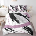 thumbnail image 1 of YST Black Grey Pink Gradient Abstract Comforter Set, 7-Piece, Full, 1 of 4