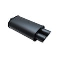 thumbnail image 2 of Vibrant Power 15" Long 2.5" Inlet 3" Outlet Flat Black Oval Muffler w/ Dual Tips, 2 of 5
