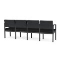 thumbnail image 5 of Fauteuil d'Attente de Réception Lenox en Acier à 4 Places / Acier Charbon / Gris Foncé / Noir, 5 of 5
