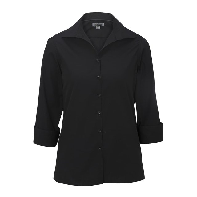 Edwards Ladies' Lightweight Open Neck Poplin Blouse - 3/4 Sleeve
