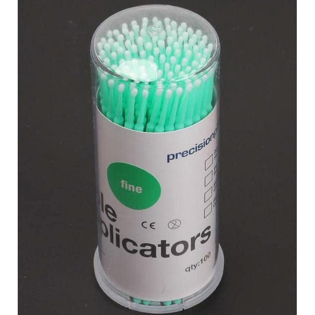 100pcs/pack Disposable Cotton SwaEyelash Extension Micro Individual Applicators Home Mascara Brush Cotton Soft Swa- (Color: medium)
