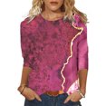 thumbnail image 2 of 2025 T-Shirt à Col Rond Manches Longues pour Femmes Mi-Long Printemps pour Femmes T-Shirt à Manches Longues en Spandex Hauts Imprimés Décontractés T-Shirt à Manches Longues en Spandex pour Femmes, 2 of 3
