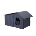 thumbnail image 1 of Cat House for Outdoor Cold Resistant Windproof Cave Weatherproof Kitty Dog House Gray, 1 of 9