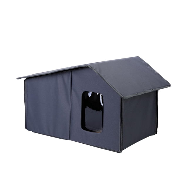 Cat House for Outdoor Cold Resistant Windproof Cave Weatherproof Kitty Dog House Gray