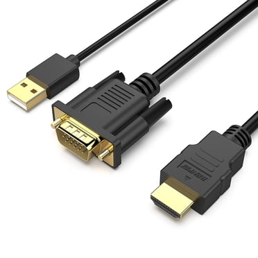 BENFEI Câble VGA vers HDMI 6 Pieds 1080P depuis Ordinateur VGA/portable vers Moniteur HDMI/TV (Non Bidirectionnel)