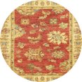 thumbnail image 1 of Ahgly Company Tapis d'Intérieur Ronds Abstraits Orange Rouge de Style Oriental, 8 Pieds Rond, 1 of 6