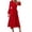 Red, variant on EGNMCR Women Slim Pleated Long Dress Long Sleeve Elegant V Neck A Line Belt Dress Slim Party Dress Birthday Gifts for Her