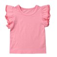 thumbnail image 1 of EYIIYE T-Shirt à Manches à Volants pour Bébé Fille Haut Tee Basique Tenue d'Été, 1 of 5