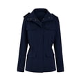 thumbnail image 3 of Innerwin Veste Militaire à Revers pour Femmes Automne Couleur Unie Ajustée Bleu Foncé 4TG, 3 of 8