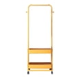 thumbnail image 1 of Support à Vêtements Polyvalent avec Roues Organisateur de Vêtements Roulant Petite Garde-Robe sur Roulettes Portant pour Chambre Buanderie Maison Jaune, 1 of 8