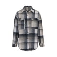 thumbnail image 3 of Yuyuzo Plaid Flannel Shirts for Women Oversized Long Sleeve Shacket Jacket Button down Blouse Tops, 3 of 6