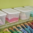 thumbnail image 5 of Sterilite 19 L Storage Box, Clear Plastic Storage Bin with Snap-on Lid, White, 5 of 5