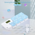 thumbnail image 1 of Electronic Pill Organizer Digital Display Moisture-Proof Automatic 7 Days Pill Dispenser Organizer with Reminder Alarm for Vitamins Fish Oil Supplements, 1 of 7