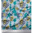 thumbnail image 1 of Soimoi Green polyester Crepe Fabric Leopard & Wild Animal Skin Print Fabric by Yard 52 Inch Wide, 1 of 3