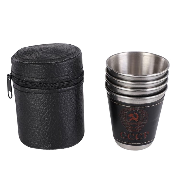 Pompotops Ensemble de 4 Tasses en Acier Inoxydable Gobelet pour Boire Café Thé Gobelet Camping Liquidation
