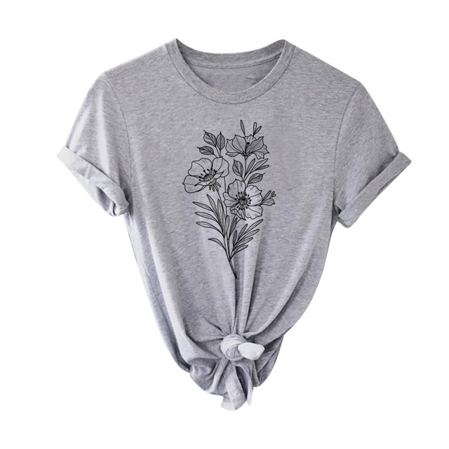 Pompotops T-shirt à Manches Courtes Imprimé pour Femmes, Mode, Hauts Décontractés Amples, Blouse, Hauts en Solde