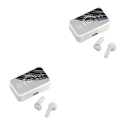 Youkk Wireless Earbuds HiFi LED Display Mirror Running Cycling Sports White 2Set