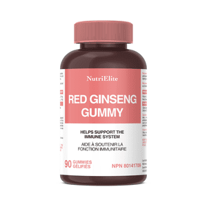 NutriElite Red Ginseng Gummies with Vitamin C, Immune Support Supplement, Antioxidant Formula, 90 Gummies