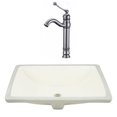 thumbnail image 1 of 20.75-in. W CSA Rectangle Bathroom Undermount Sink Set In Biscuit - Chrome Hardware AI-23082, 1 of 7