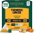 thumbnail image 1 of VAHDAM Turmeric Ginger Herbal Tea, 100 Pyramid Tea Bags | Caffeine-Free, 1 of 9
