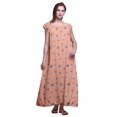 thumbnail image 1 of Bimba Robe Longue Maxi Imprimée pour Femmes en Rayonne, Vêtement de Nuit à Manches Courtes, 1 of 4